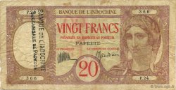 20 Francs TAHITI  1928 P.12d F-