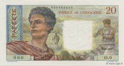 20 Francs TAHITI  1951 P.21as FDC