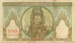 100 Francs TAHITI  1952 P.14b F+