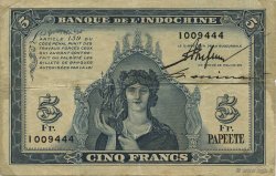 5 Francs TAHITI  1944 P.19 BC+
