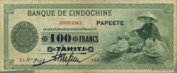 100 Francs TAHITI  1943 P.17b