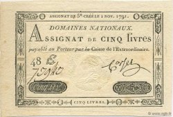 5 Livres FRANCIA  1791 Laf.145 q.FDC