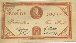500 Livres FRANCE  1794 Laf.278 AU