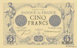 5 Francs NOIR FRANCIA  1873 F.01.20 q.AU