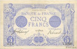 5 Francs BLEU FRANCIA  1915 F.02.28 q.SPL