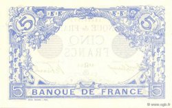 5 Francs BLEU FRANCIA  1915 F.02.29 SC+