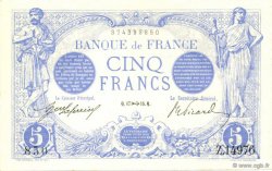 5 Francs BLEU FRANCIA  1916 F.02.45 FDC