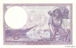 5 Francs FEMME CASQUÉE FRANCE  1924 F.03.08 UNC-
