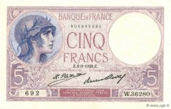 5 Francs FEMME CASQUÉE FRANCIA  1928 F.03.12 FDC