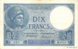 10 Francs MINERVE FRANCE  1917 F.06.02 VF-