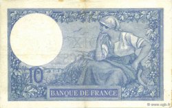 10 Francs MINERVE FRANCE  1917 F.06.02 VF-