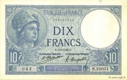 10 Francs MINERVE FRANKREICH  1925 F.06.09 VZ