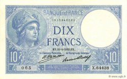 10 Francs MINERVE FRANCE  1932 F.06.16 UNC-