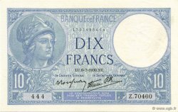 10 Francs MINERVE modifié FRANCE  1939 F.07.04 UNC-