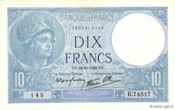 10 Francs MINERVE modifié FRANKREICH  1939 F.07.11 fST
