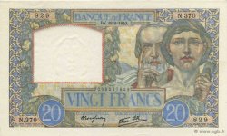 20 Francs TRAVAIL ET SCIENCE FRANCIA  1940 F.12.02 q.AU