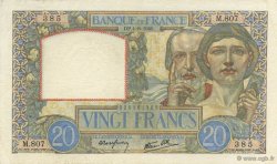 20 Francs TRAVAIL ET SCIENCE FRANCE  1940 F.12.05 VF - XF