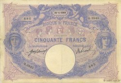 50 Francs BLEU ET ROSE FRANCIA  1909 F.14.22 q.BB