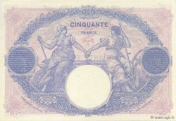 50 Francs BLEU ET ROSE FRANCE  1924 F.14.37 XF