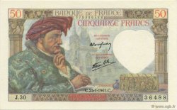 50 Francs JACQUES CŒUR FRANCE  1941 F.19.05 UNC-