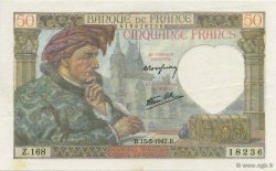 50 Francs JACQUES CŒUR FRANCIA  1942 F.19.20 EBC
