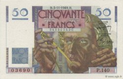 50 Francs LE VERRIER FRANCE  1949 F.20.13 AU+