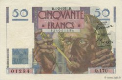 50 Francs LE VERRIER FRANCIA  1951 F.20.17 q.SPL