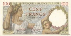 100 Francs SULLY FRANCE  1940 F.26.33 AU+