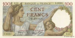 100 Francs SULLY FRANCIA  1942 F.26.70 FDC