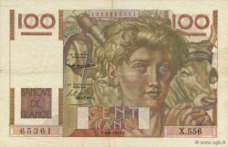 100 Francs JEUNE PAYSAN filigrane inversé FRANCIA  1953 F.28bis.02 MBC+