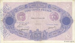 500 Francs BLEU ET ROSE FRANCIA  1921 F.30.25 q.BB