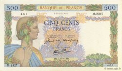 500 Francs LA PAIX FRANKREICH  1941 F.32.14 fST+