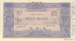 1000 Francs BLEU ET ROSE FRANCIA  1917 F.36.31 MBC+