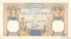 1000 Francs CÉRÈS ET MERCURE type modifié FRANKREICH  1938 F.38.11 VZ to fST