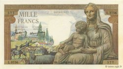 1000 Francs DÉESSE DÉMÉTER FRANCE  1943 F.40.18 UNC