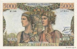 5000 Francs TERRE ET MER FRANCIA  1956 F.48.11 AU