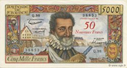 50 NF sur 5000 Francs HENRI IV FRANCIA  1959 F.54.02 EBC+