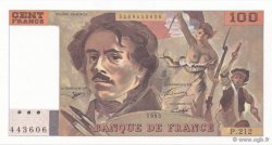 100 Francs DELACROIX imprimé en continu FRANCIA  1993 F.69bis.05