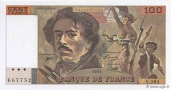 100 Francs DELACROIX 442-1 & 442-2 FRANKREICH  1995 F.69ter.02c ST