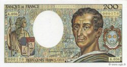 200 Francs MONTESQUIEU FRANCE  1988 F.70.08 UNC