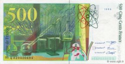 500 Francs PIERRE ET MARIE CURIE Sans STRAP FRANCIA  1994 F.76f4.01 SC+