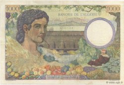 1000 Francs ALGÉRIE SURCHARGÉ FRANCIA  1943 VF.10.01 MBC
