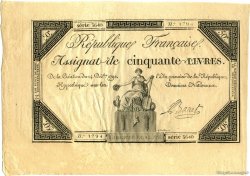 50 Livres FRANCE  1792 Laf.164 AU