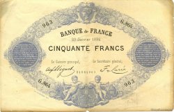 50 Francs 1868 indices noirs FRANCE  1882 F.A38.12 VF