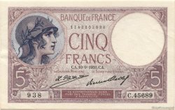5 Francs FEMME CASQUÉE FRANCIA  1931 F.03.15 q.FDC