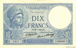 10 Francs MINERVE FRANCE  1932 F.06.16 XF+