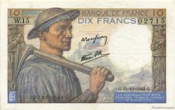 10 Francs MINEUR FRANCE  1942 F.08.04 SUP