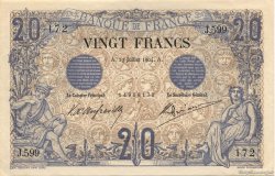 20 Francs NOIR FRANCE  1904 F.09.03 pr.SPL