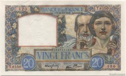 20 Francs TRAVAIL ET SCIENCE FRANCE  1941 F.12.19 UNC