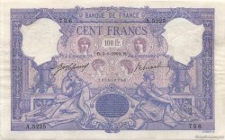 100 Francs BLEU ET ROSE FRANCIA  1909 F.21.24 BC+
